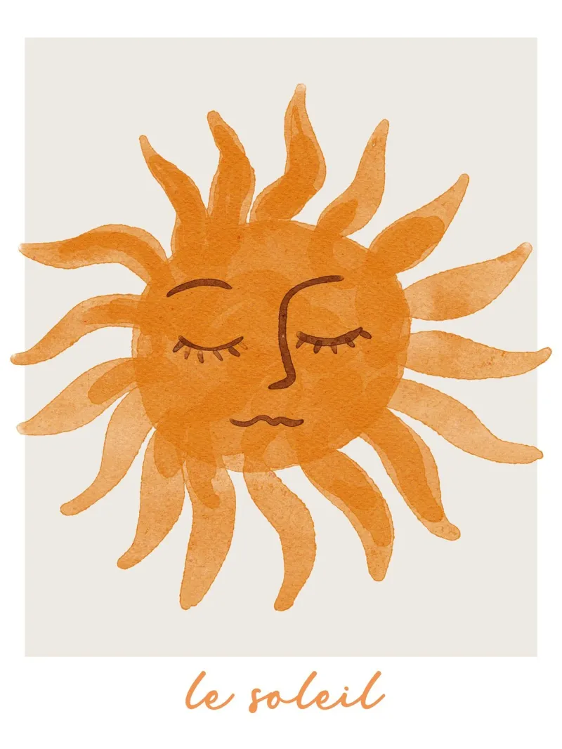 Stampa Le Soleil, poster sul sole, arte estiva stravagante poster da AbstractPrints