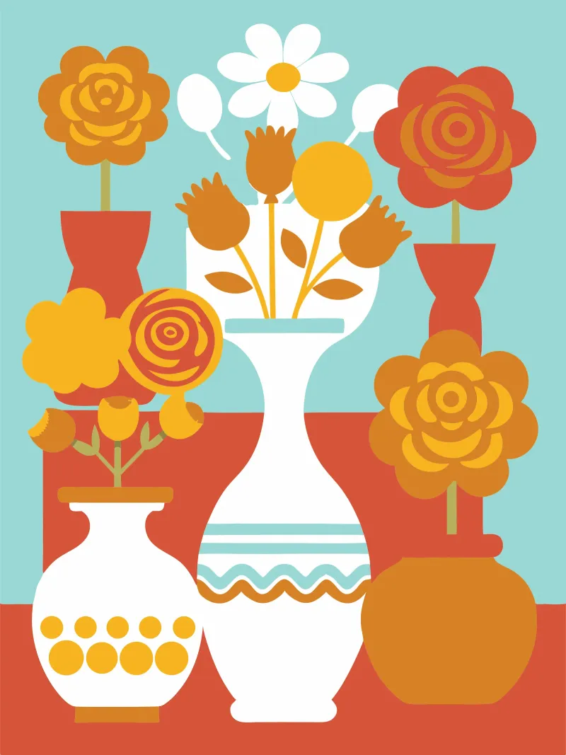 Decorazione con vaso di fiori pellicola backlit da FLOWER PLACE SHOP