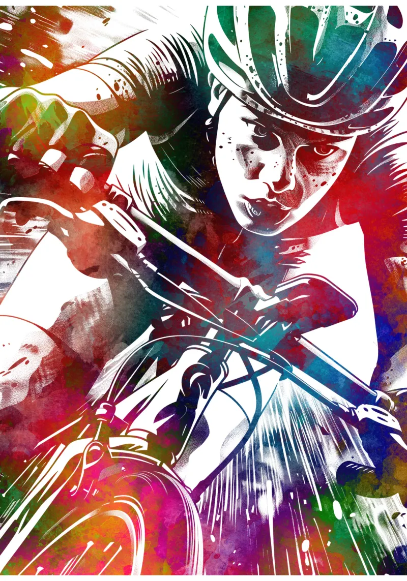 Biker sport art bianco poster da SPORT