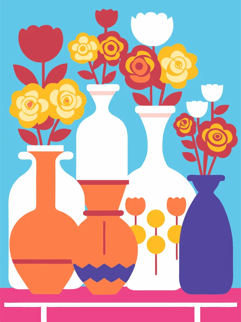 Decorazione con vaso di fiori plexiglass da FLOWER PLACE SHOP