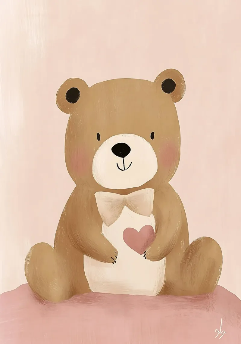 Cute Bear Print, Nursery Wall Art, Playroom Decor hahnemühle by Little Lola