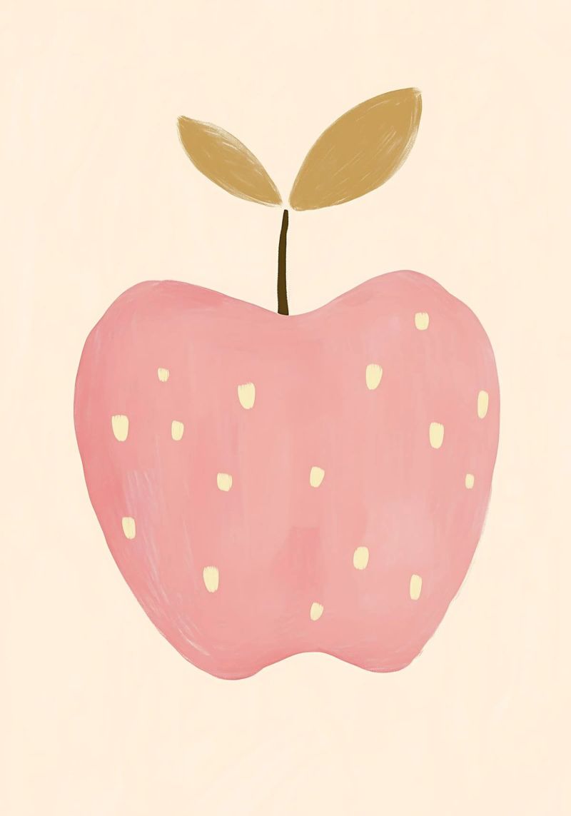 Niedlicher Apfel Druck, Obst Wandkunst, Kinderzimmer Poster Poster von Little Lola
