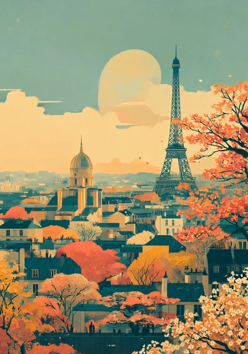 Autumn Reverie over Paris pellicola backlit da Mosaic Dialogue