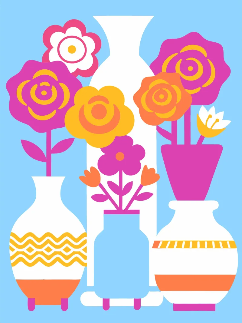 Quattro vasi di fiori pellicola backlit da FLOWER PLACE SHOP