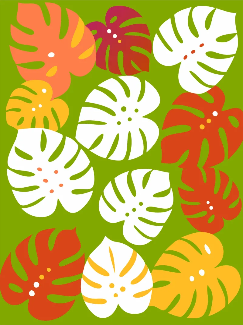 Monstera Fiore Pettern poster con telaio in alluminio da FLOWER PLACE SHOP