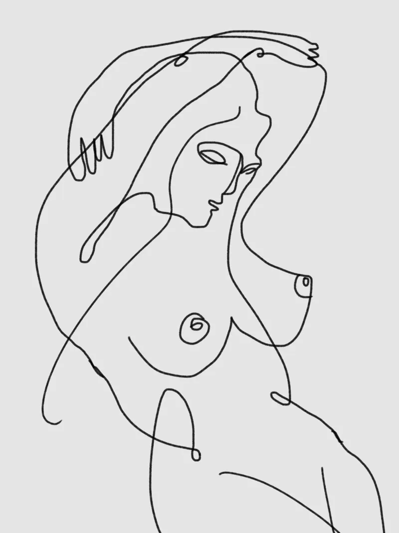 Line art nudo 02 pellicola backlit da Little Dean