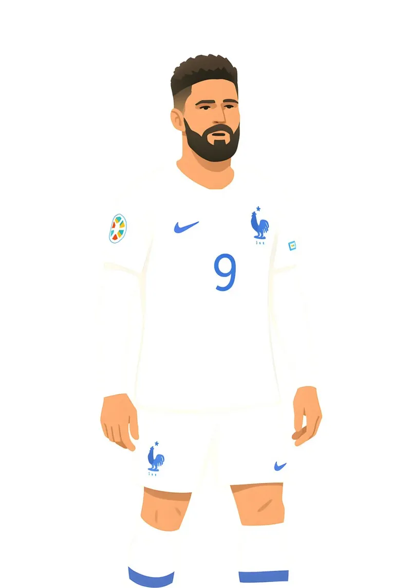 Olivier Giroud Minimalist pellicola backlit da MoviesArt