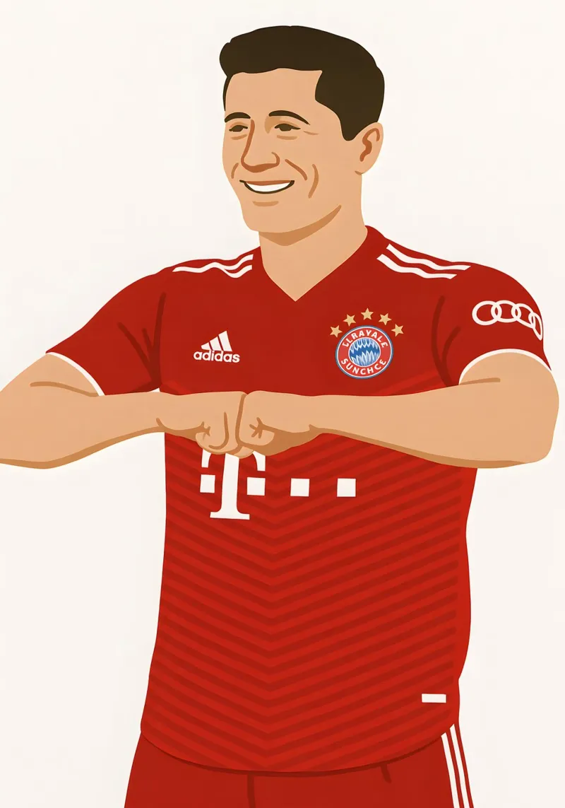Robert Lewandowski Minimalist pellicola backlit da MoviesArt