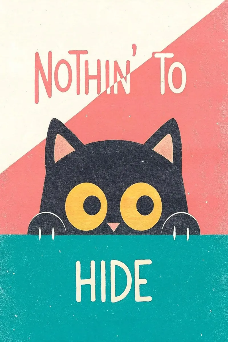 nothin to hide funny cat canvas by ralliness