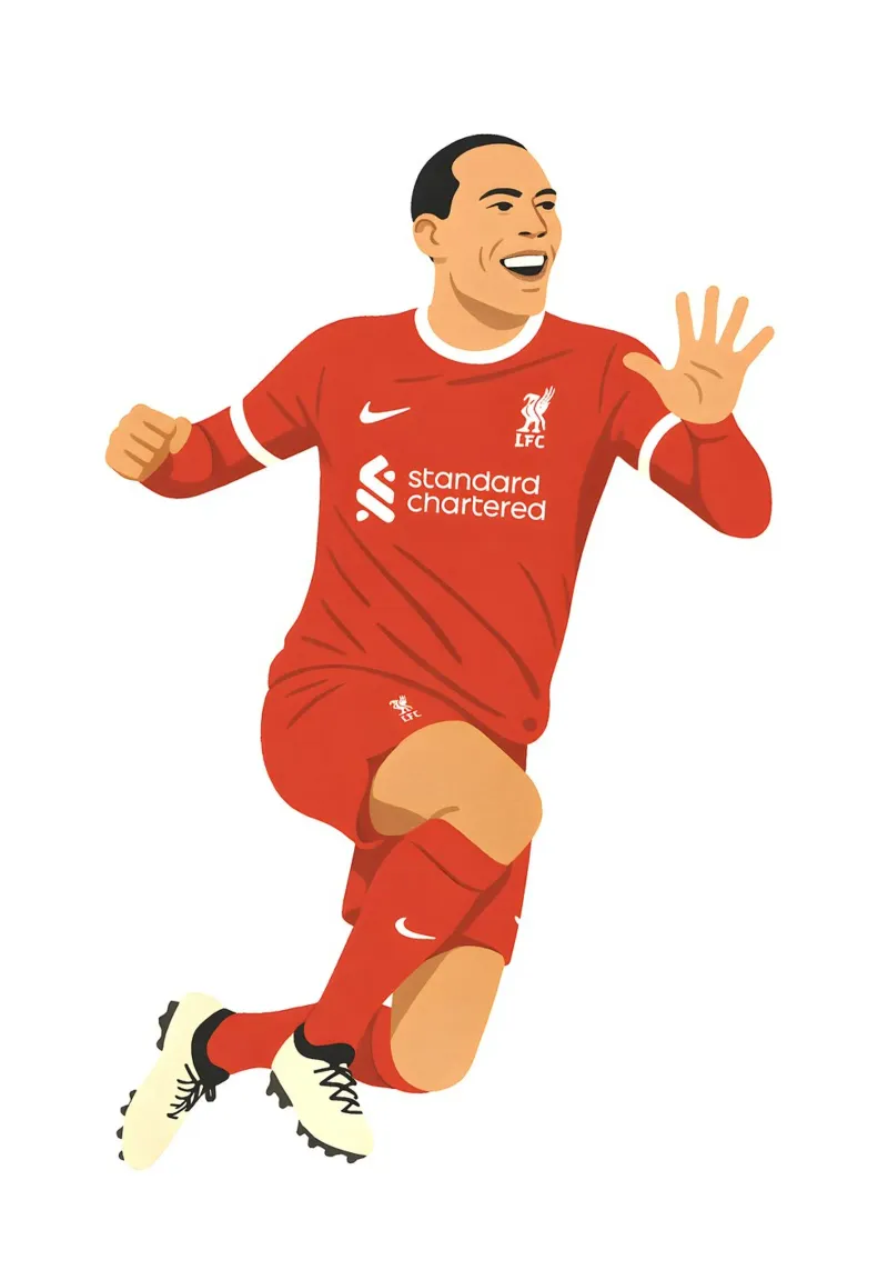 Virgil van Dijk Minimalist poster con telaio in plastica da MoviesArt