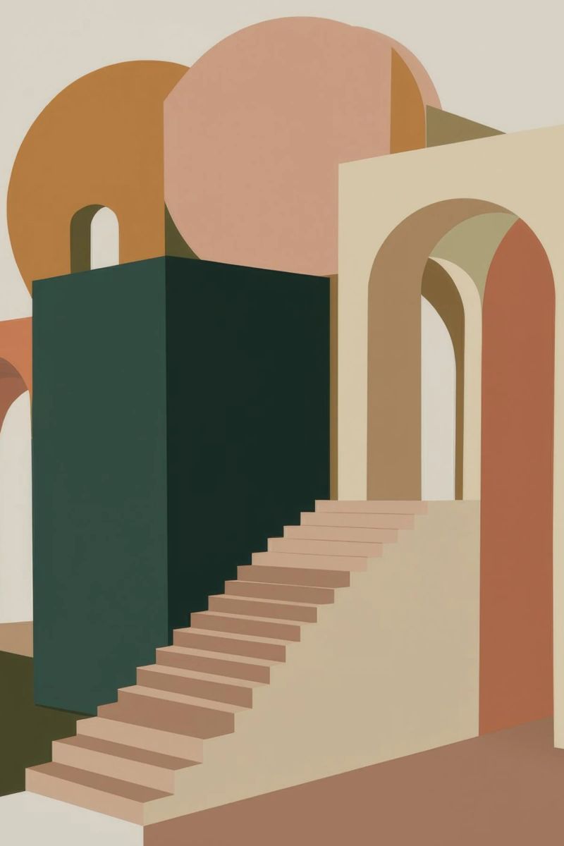 Sun-Kissed Stairway Climb poster by Ember Stone