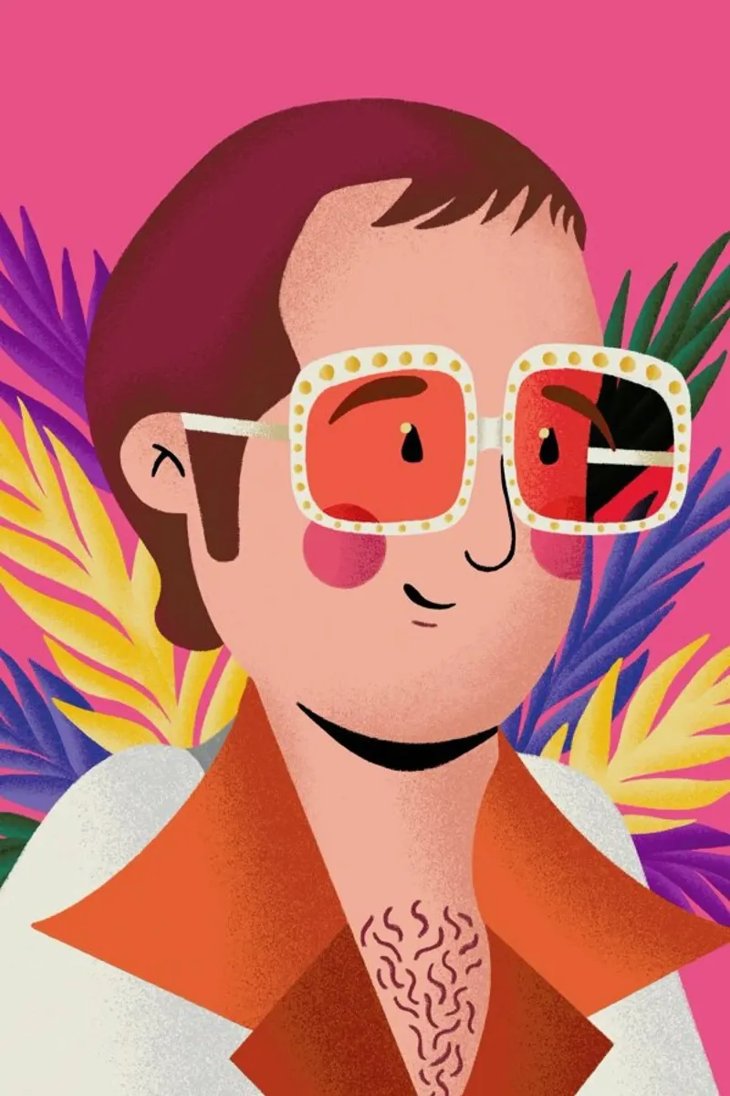 Elton John Portrait canvas by Rafa Gomes