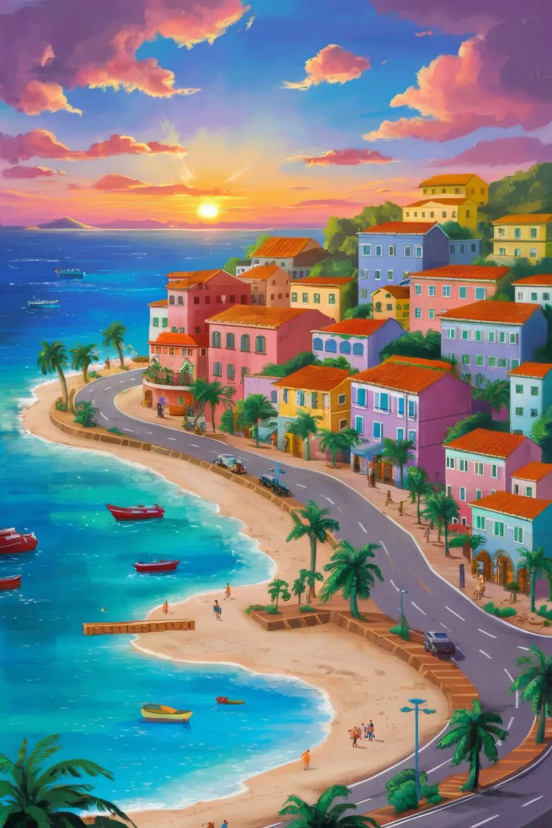 Sunset Coastal Splendor alu-dibond by Chroma Haven