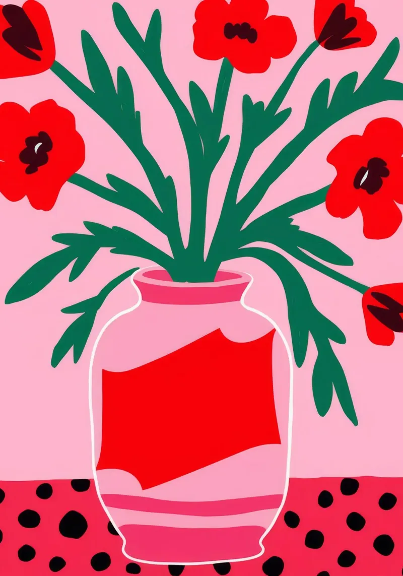 Perfezione rosa papavero pannello forex da Ember Stone