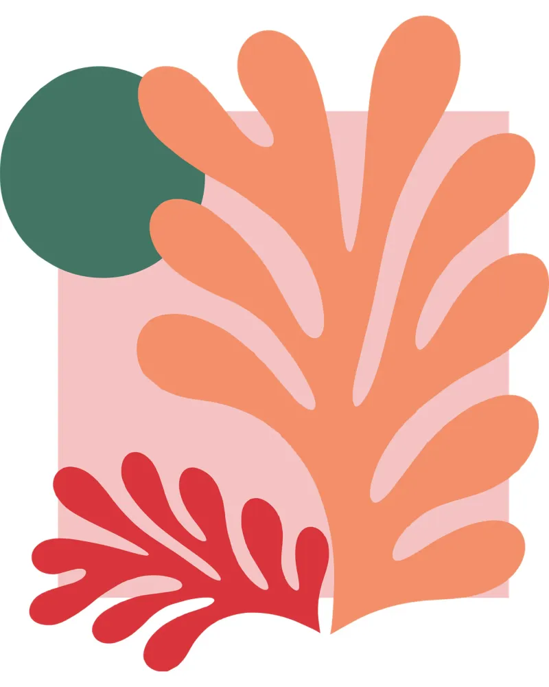 Colore corallo ispirato a Matisse poster con telaio in legno da HicksShop