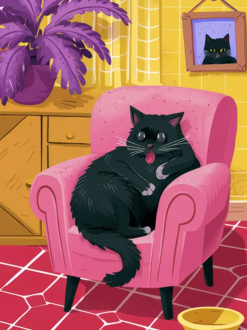 Regal Black Cat canvas by Chroma Haven