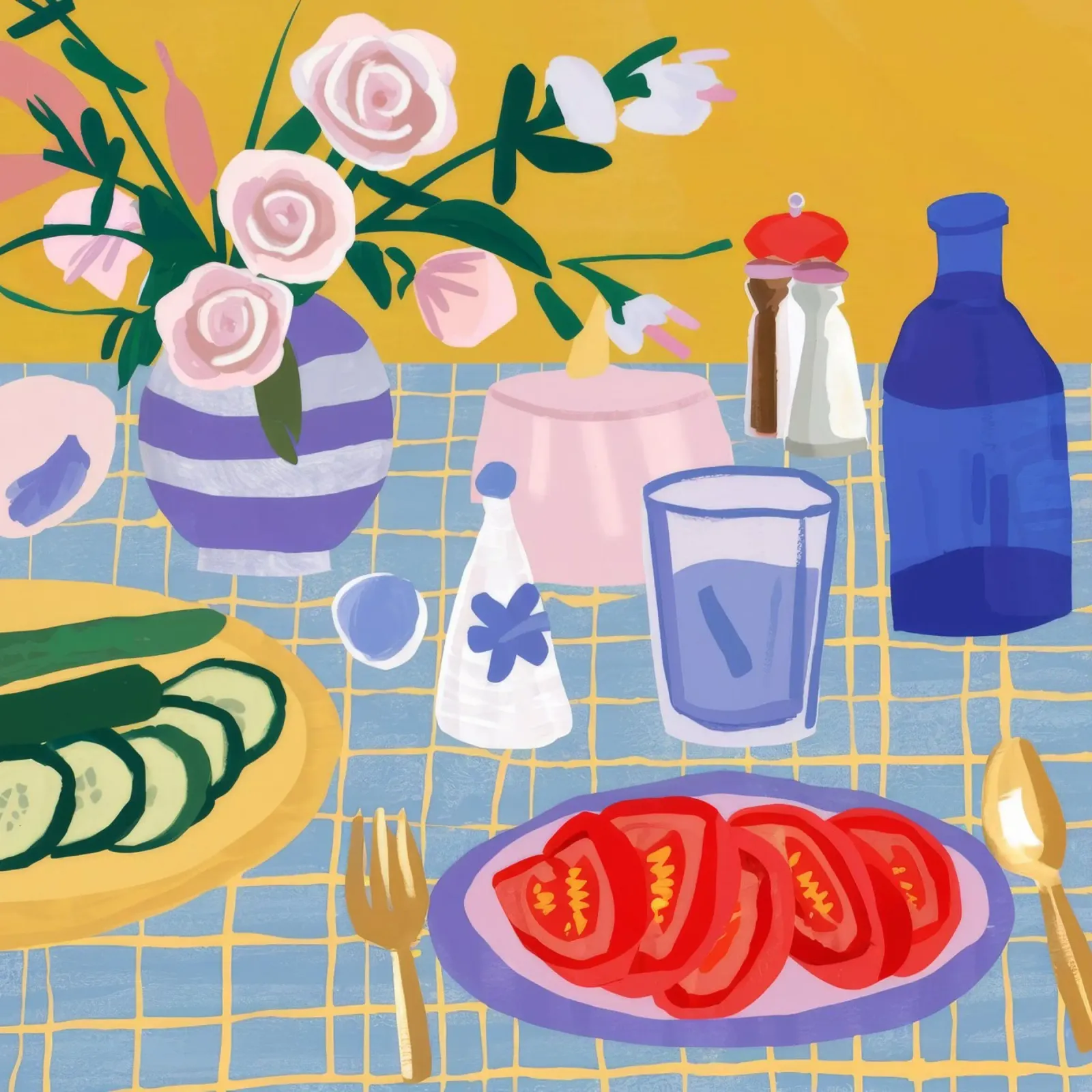 Tabletop Tomato Feast poster by Chroma Haven