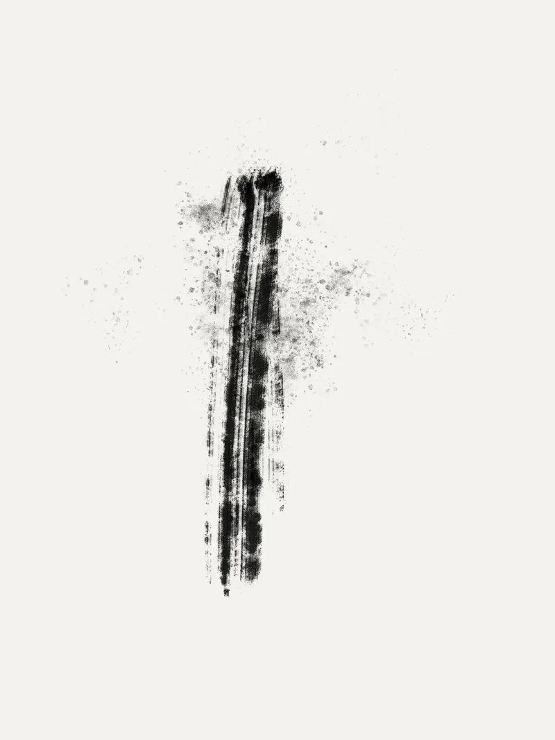 Abstract black line with paint splatters poster da Imaginative