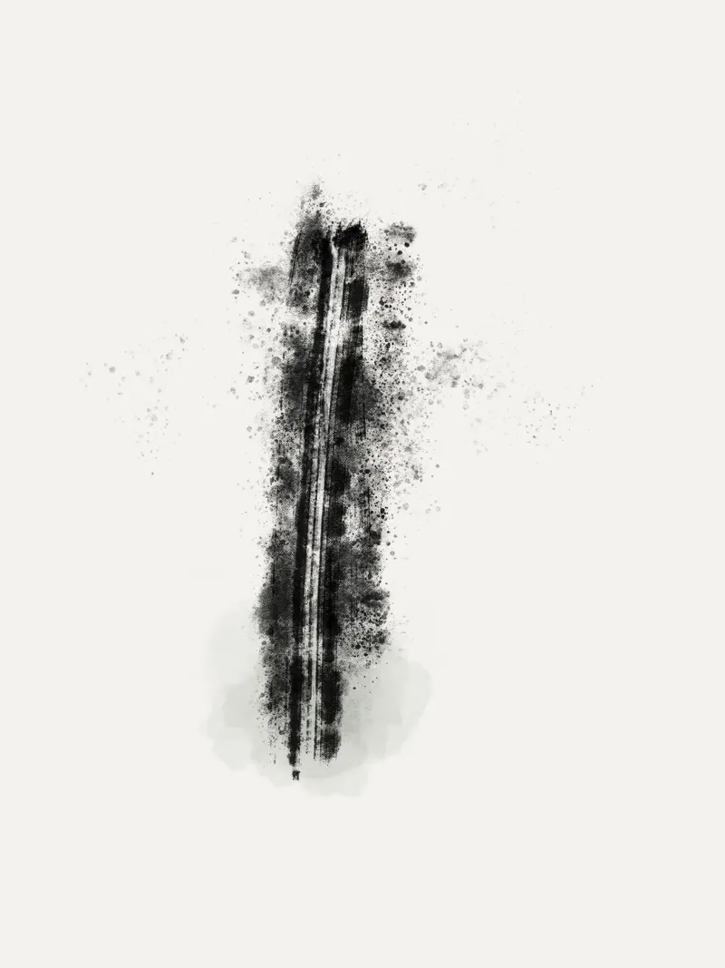 Abstract Black Lines with Paint Splatters canvas by Imaginative