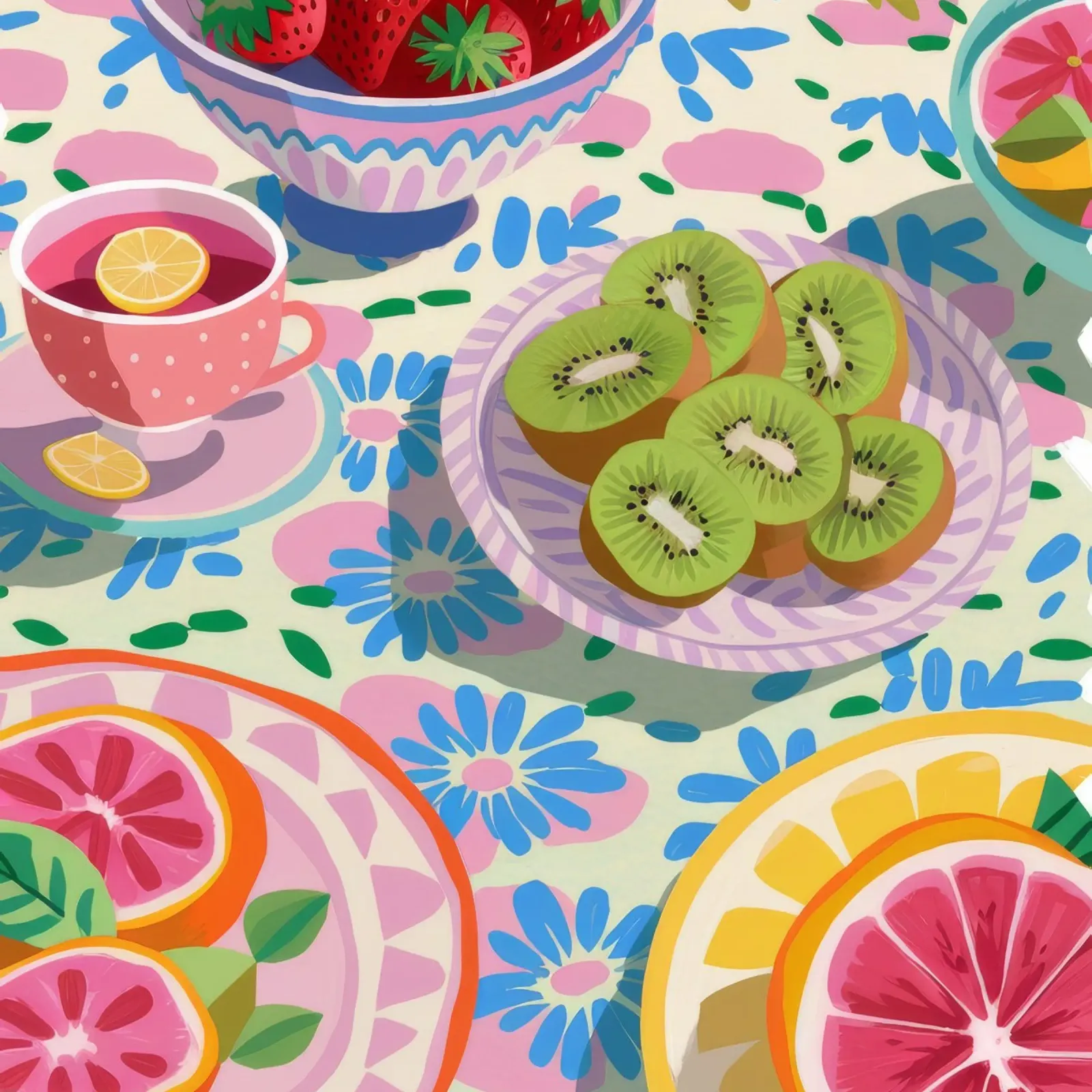 Citrus Kiwi Delight alu-dibond by Chroma Haven