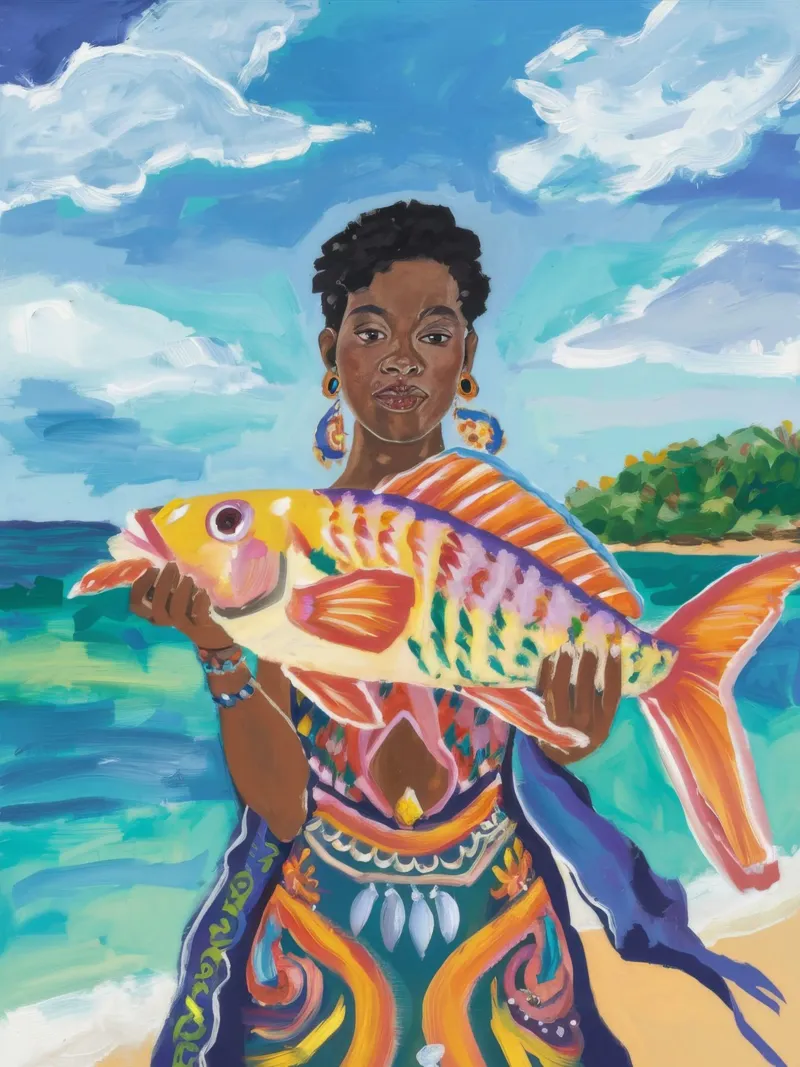 Il pescato d'oro del pescatore poster da Chroma Haven