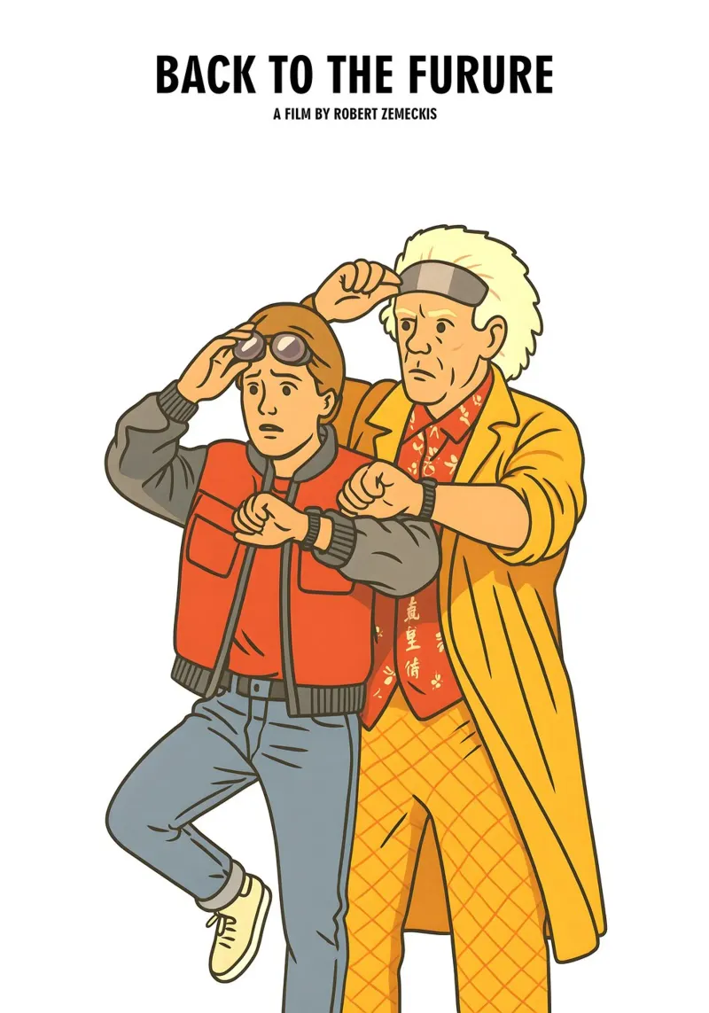 Back To The Future Minimalist carta hahnemühle da MoviesArt