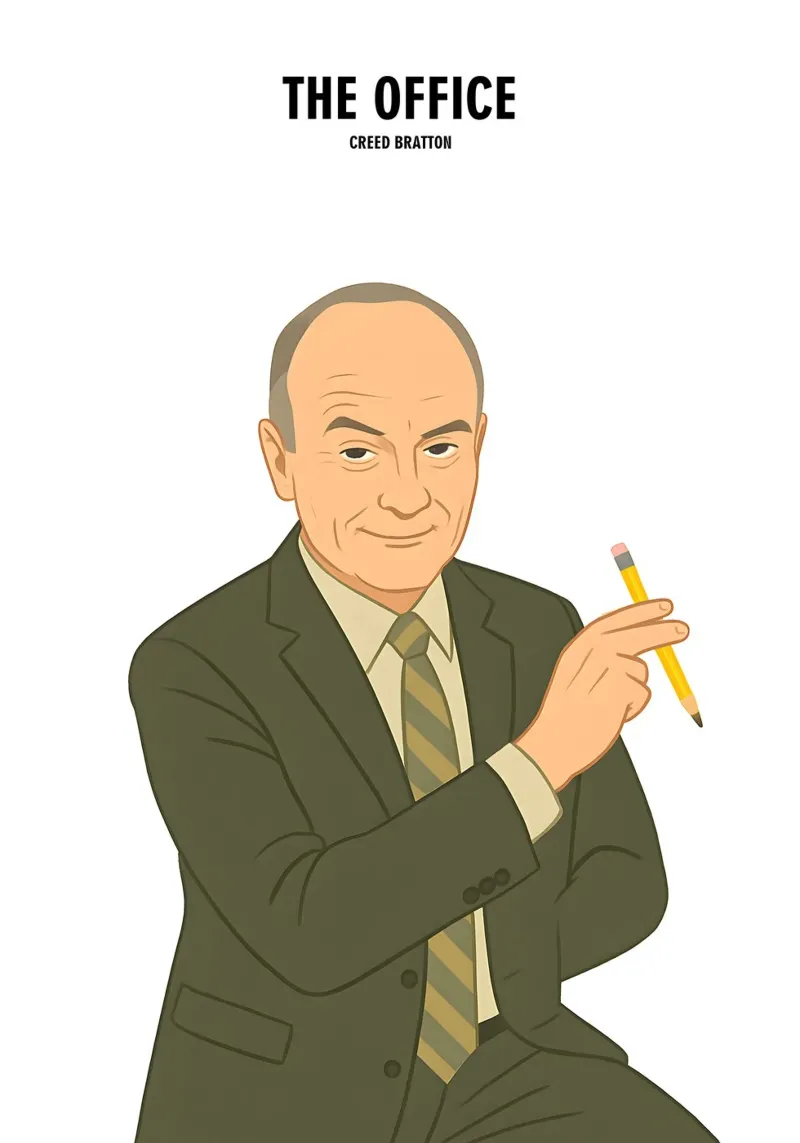 Creed Bratton The Office pellicola backlit da MoviesArt