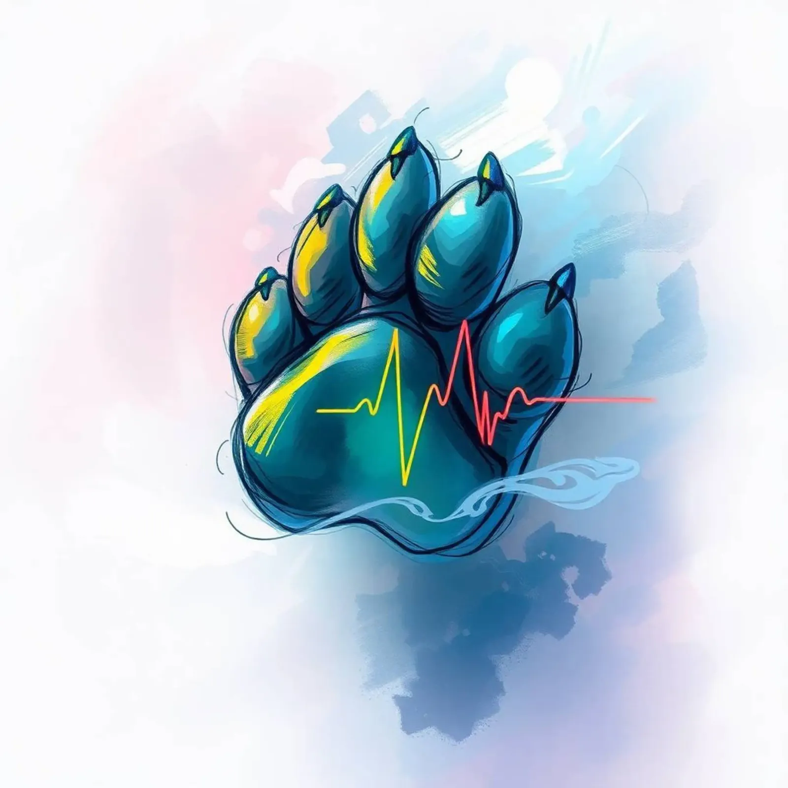 Battito del cuore per cani #10 poster con telaio in alluminio da Yumis.Beargang.and.Me