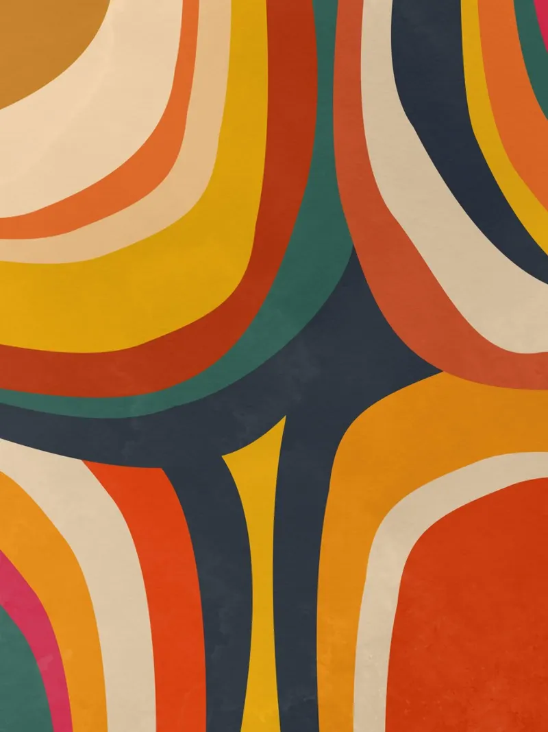 Mid Century Retro Wave pellicola backlit da Dream Print Designs