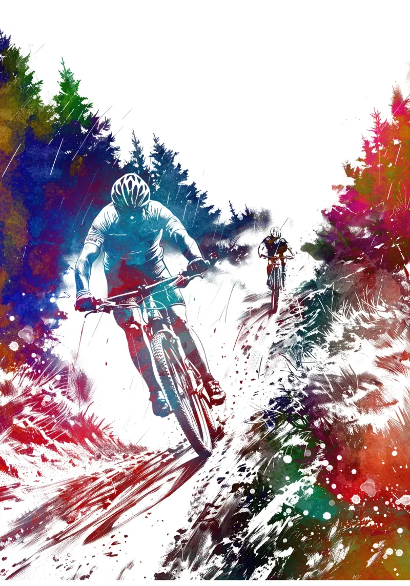 Due motociclisti che praticano l'arte bianca poster da SPORT