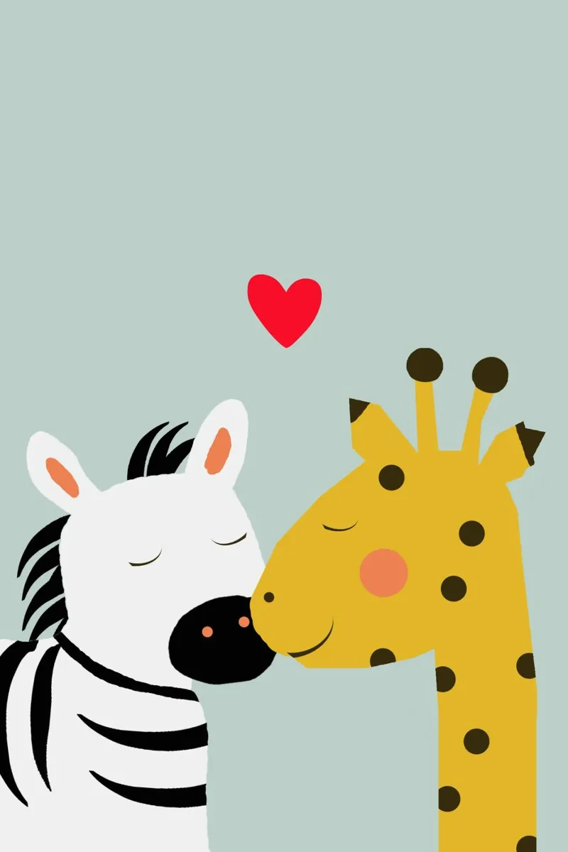 Große Liebe - Giraffe Zebra pellicola backlit da maramirage