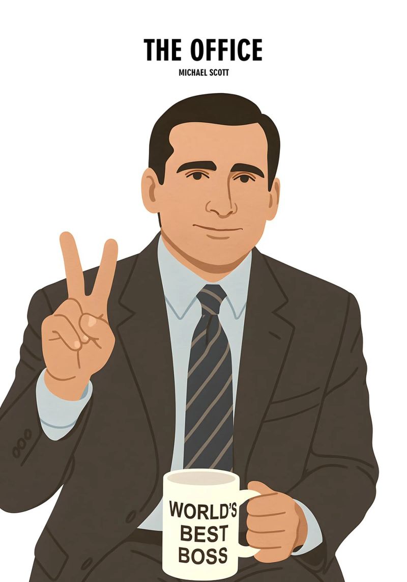 Michael Scott The Office Minimalist poster van MoviesArt