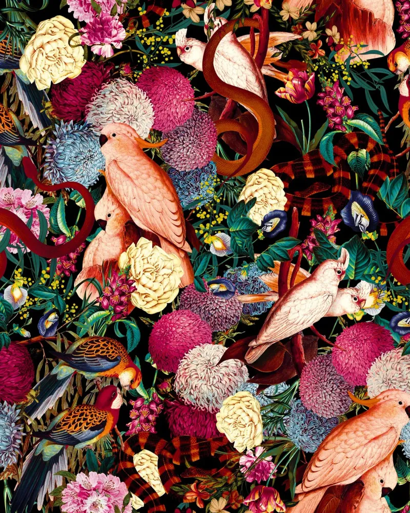 Floral and Animals Pattern II pellicola backlit da burcukorkmazyurek