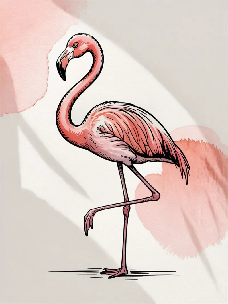 Elegant Flamingo canvas by logic