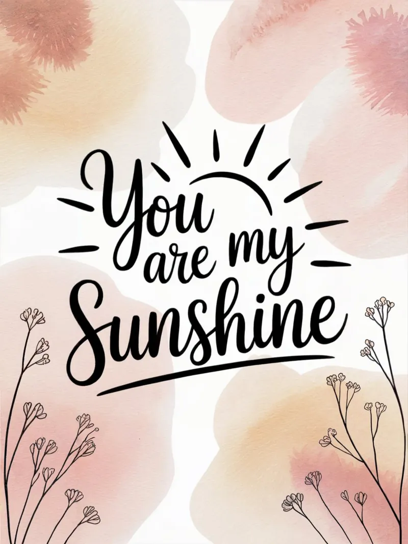 You Are My Sunshine - Acquerello floreale poster da logic