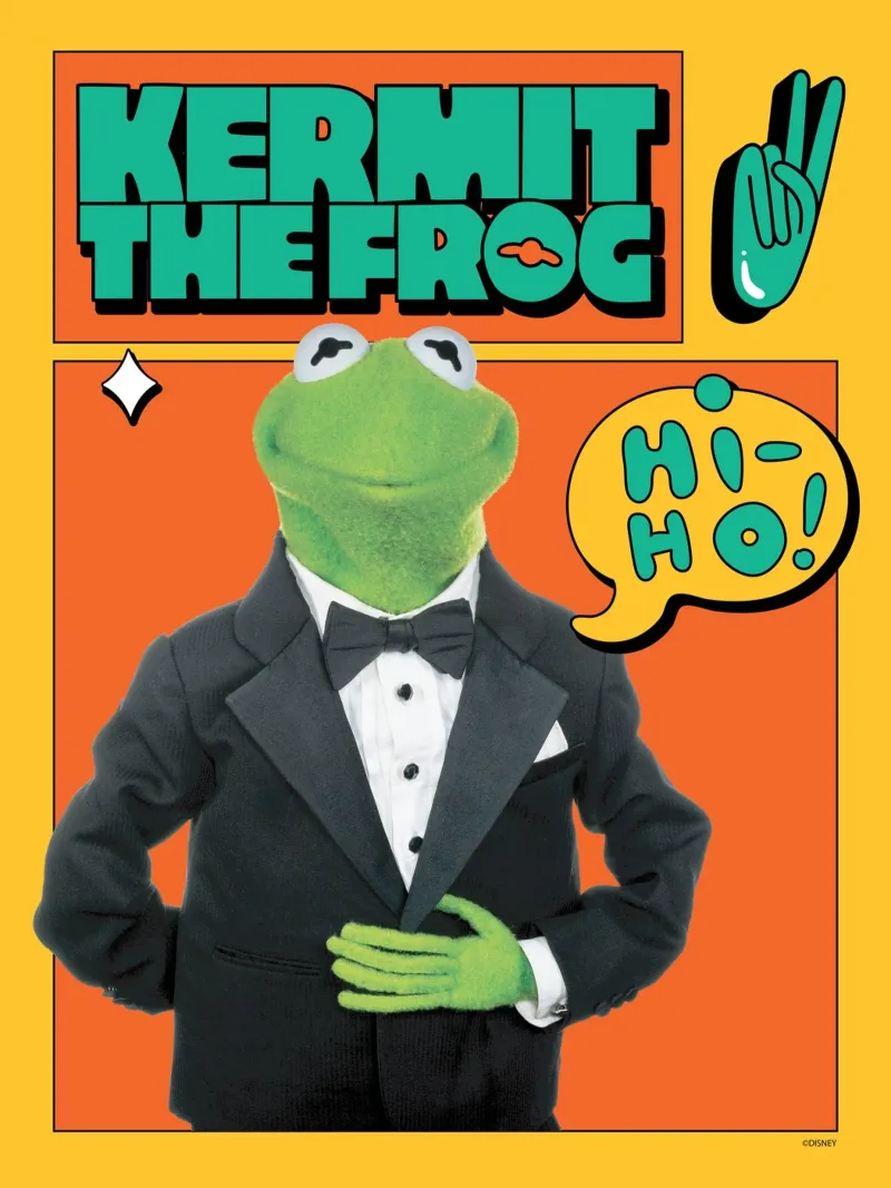 Kermit The Frog - HiHo! poster con telaio in legno da The Muppets