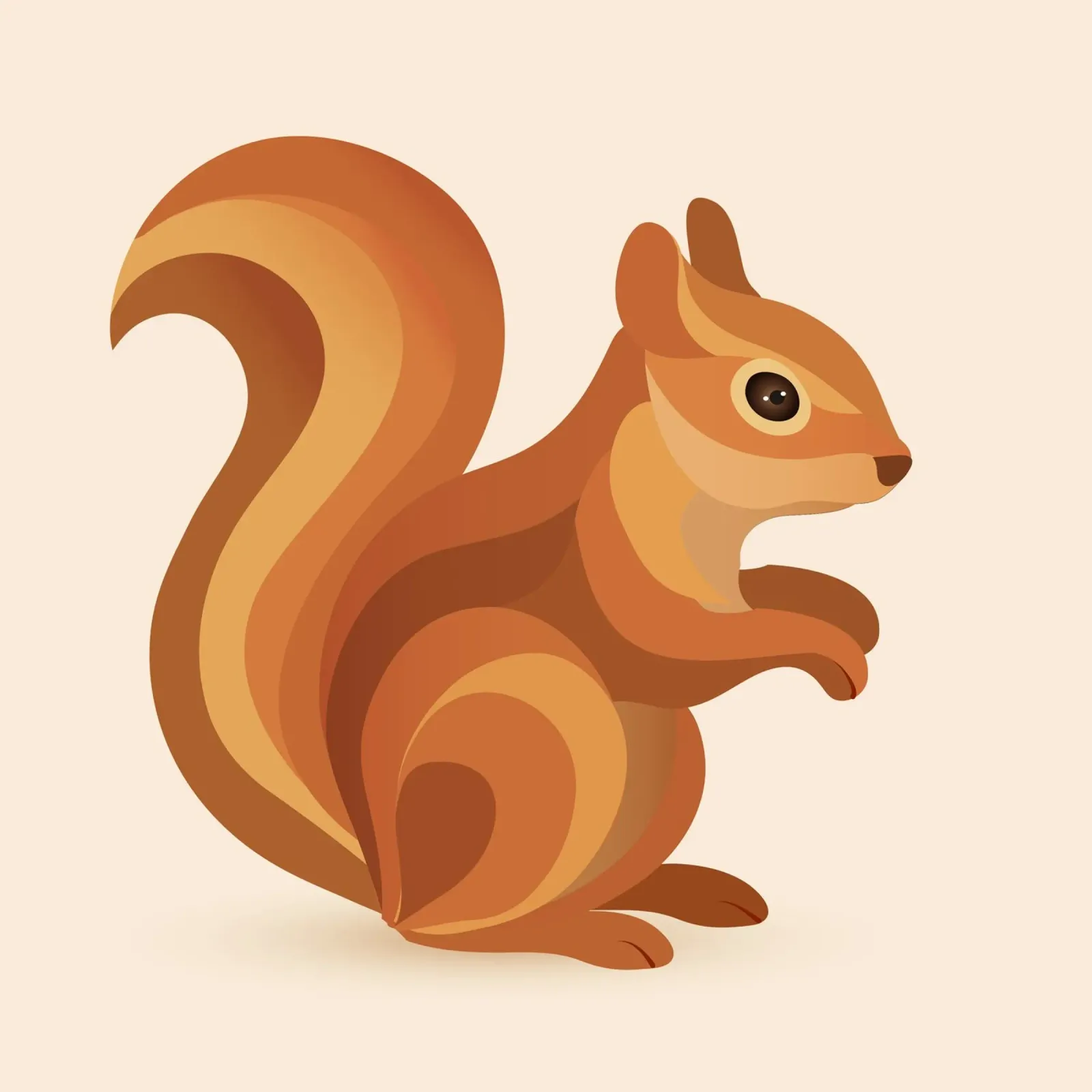 Squirrel in warm colours - Playful forest animal canvas by namosh