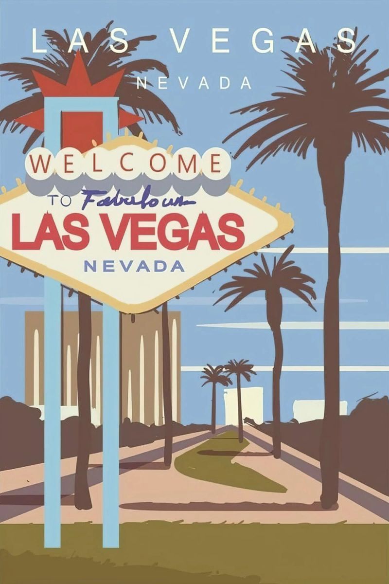 Las Vegas Nevada Skyline Vintage Travel poster by cooper shop