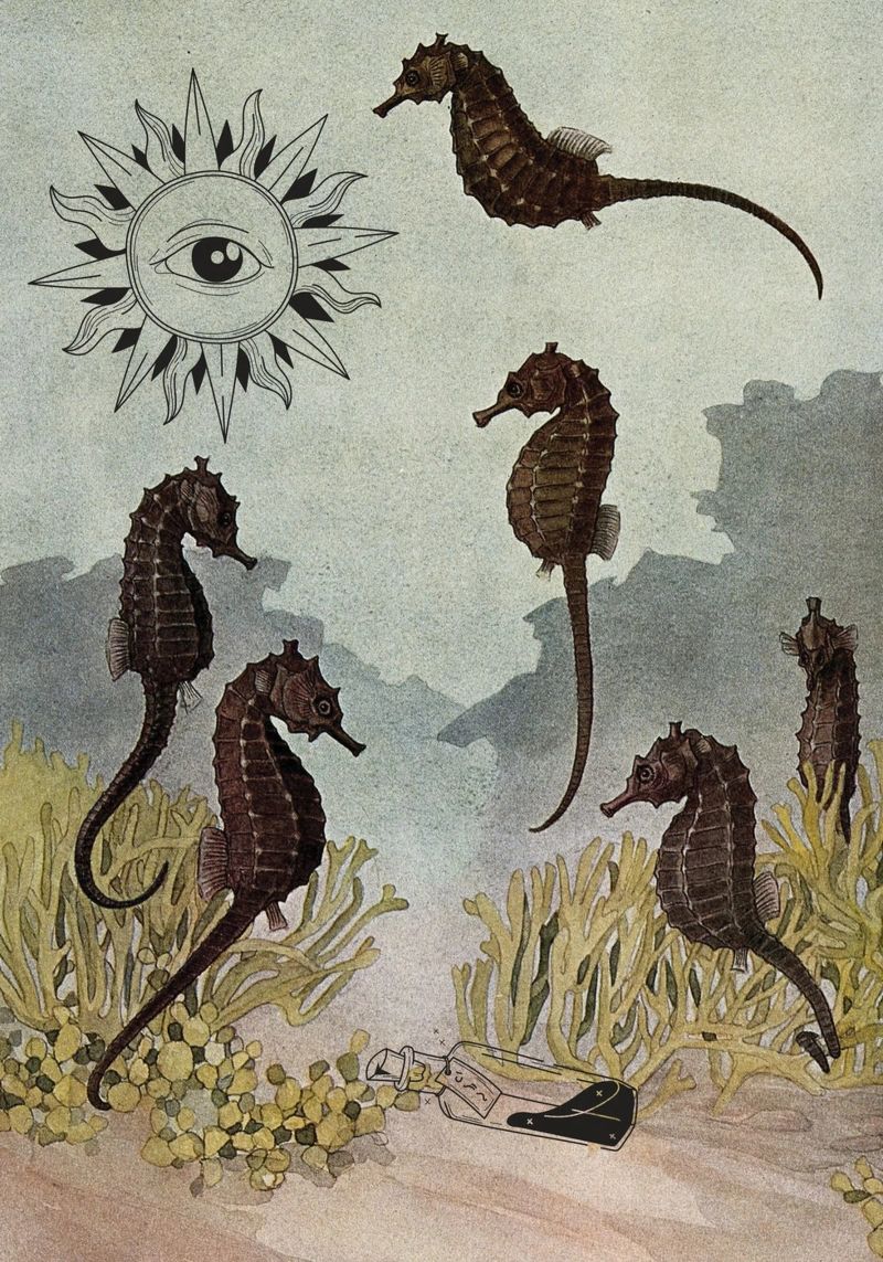 Sea Horses & the Sixth Sense | Press Play Art Print Collage poster de Press Play Art Prints