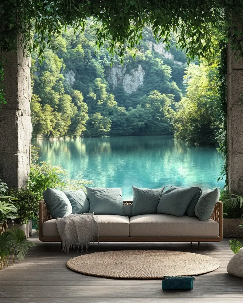 Verde lussureggiante tela con Cornice a cassetta da PhotoVibe Decor
