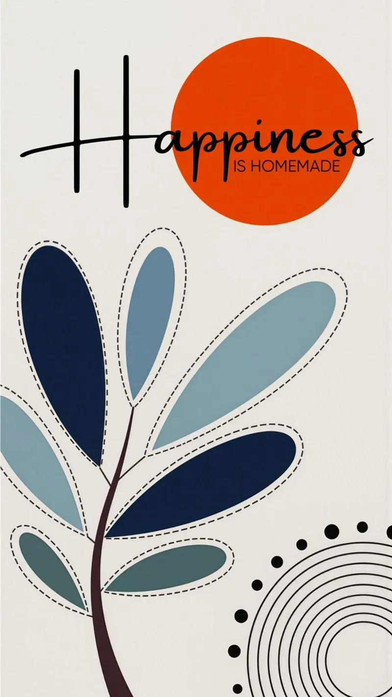 HAPPINESS is homemade poster with wooden frame by 20 Farben
