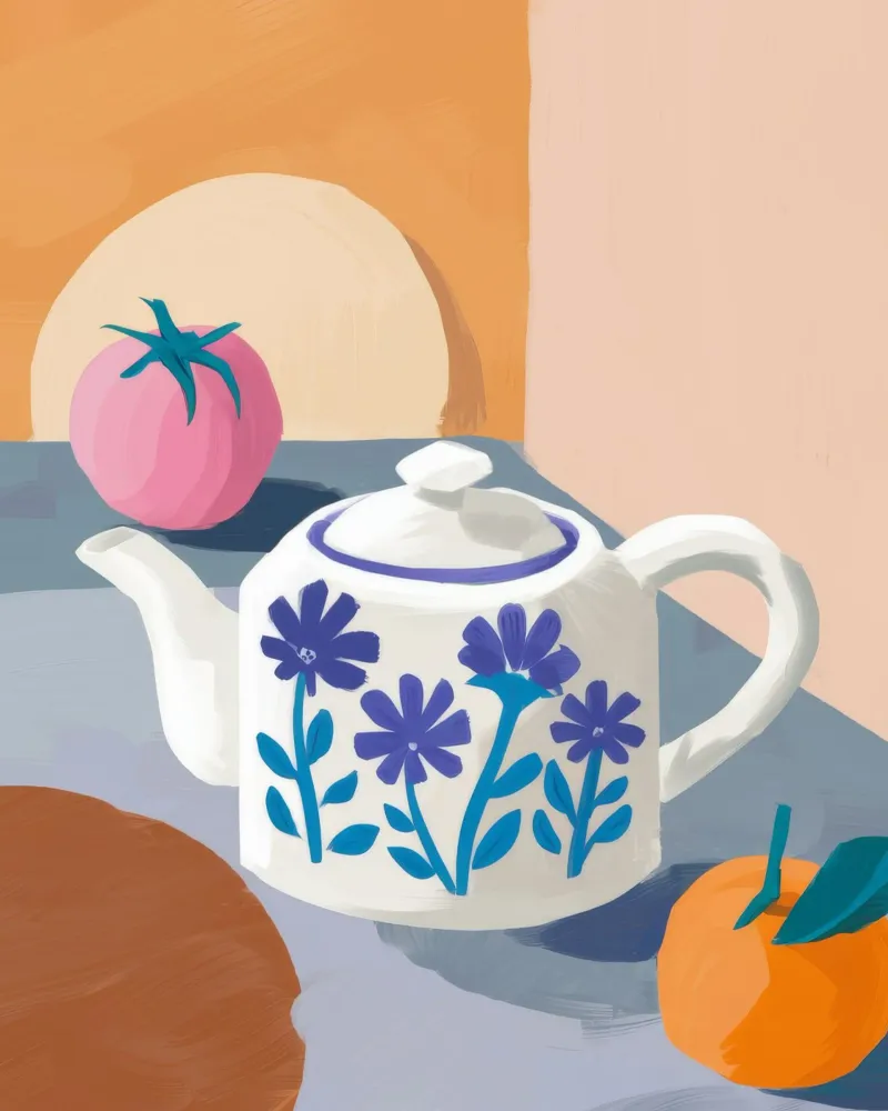 Frutta in ceramica Calm poster con telaio in alluminio da Lumi Eyes
