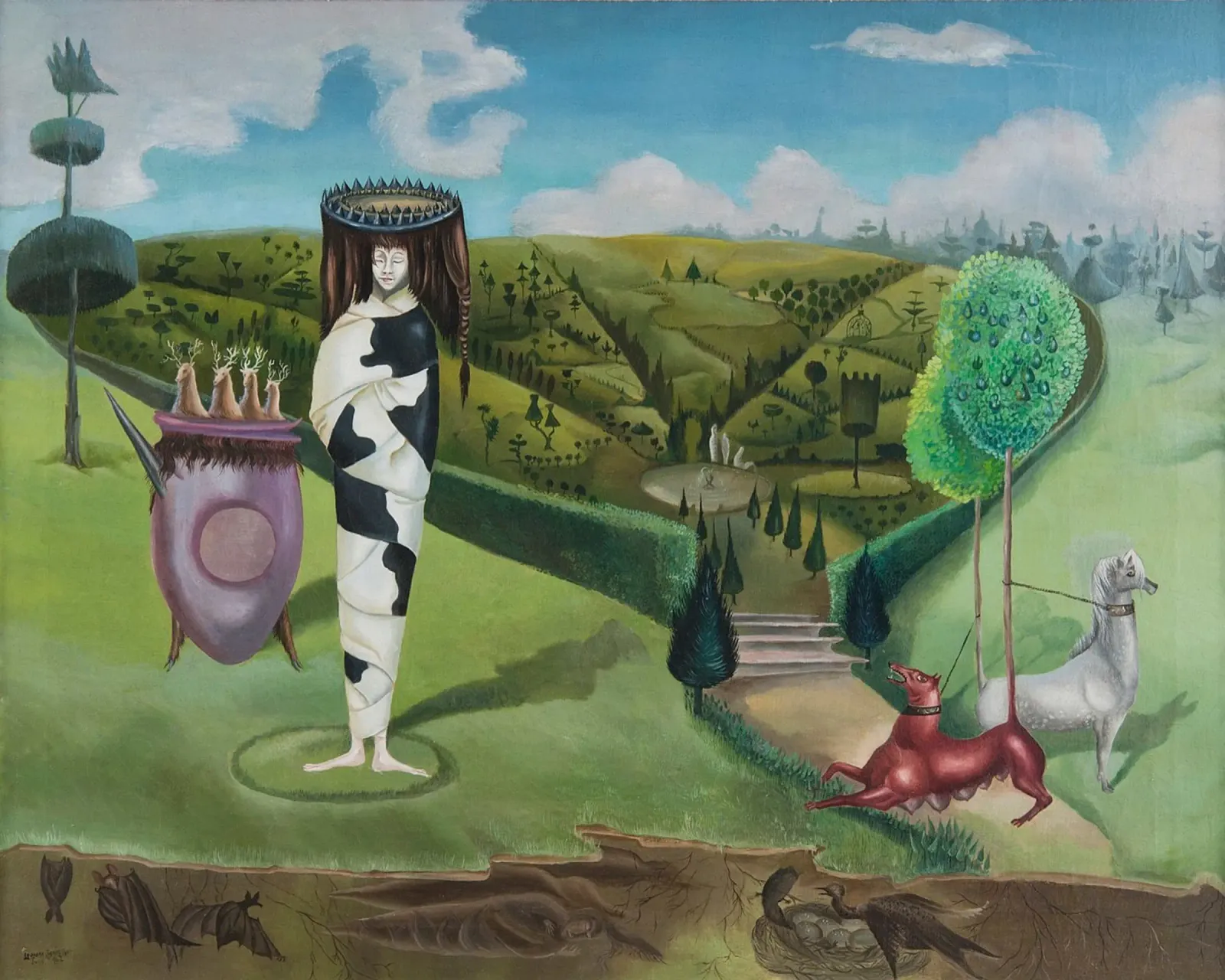 Tè verde Leonora Carrington poster con telaio in plastica da Kunze Gallery