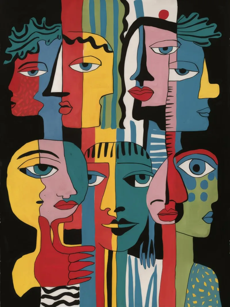 Cubist Visage Ensemble alu dibond de Lumi Eyes
