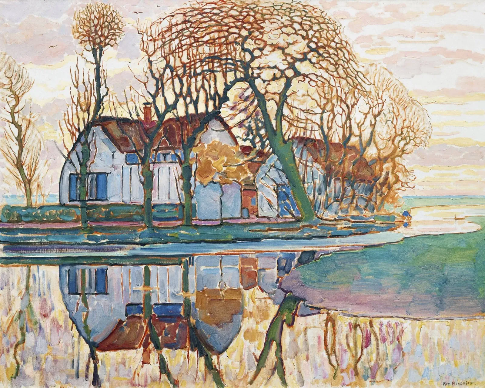 Fattoria presso Duivendrecht (1916) di Piet Mondrian poster con telaio in plastica da Venus Art