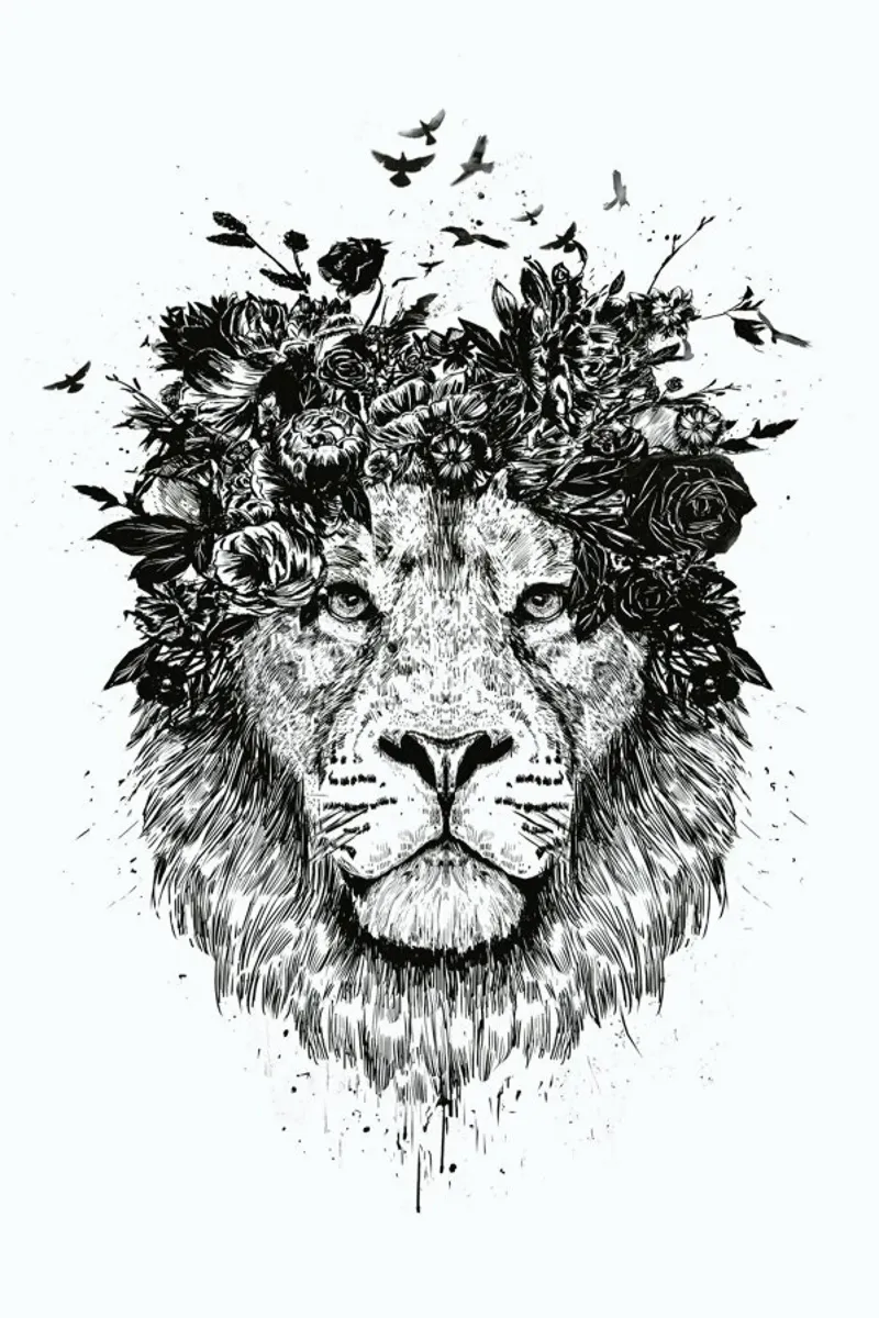 Floral Lion Forex-Platte von Balazs Solti