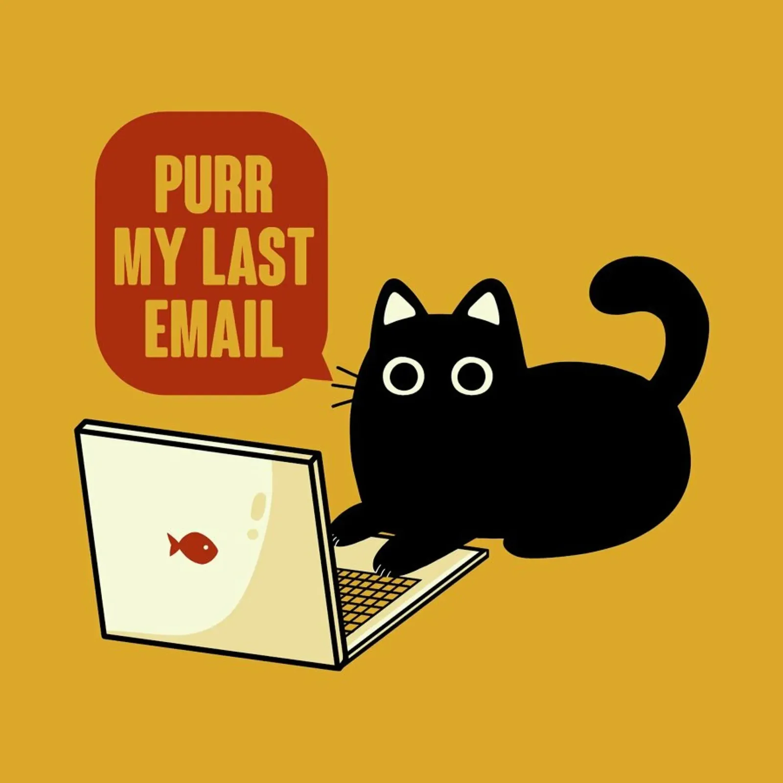 Purr My Last Email Black Cat pellicola backlit da Tobe Fonseca