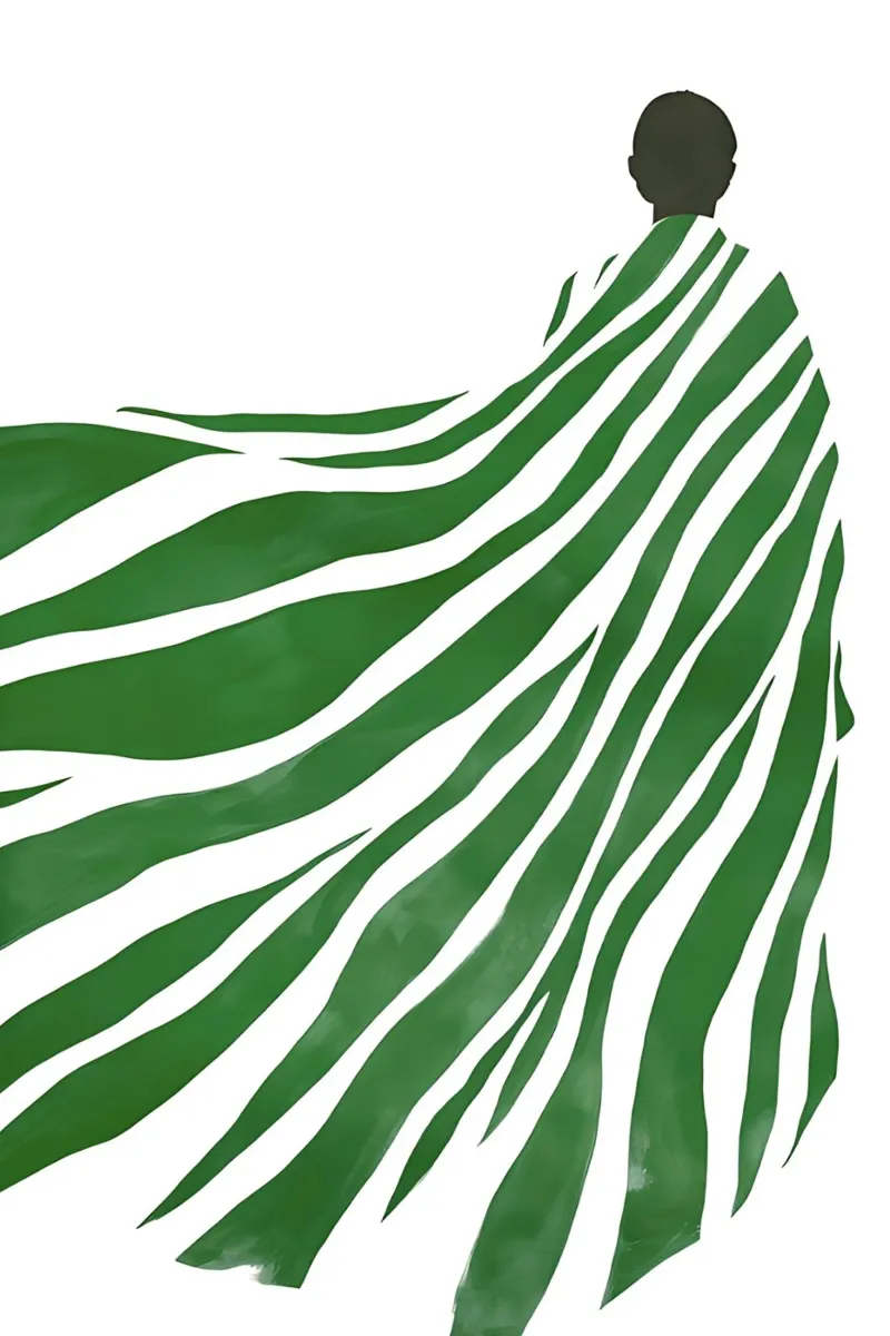 Abstracte illustratie vrouw, smaragdgroen moderne kunst canvas van ArtHaus