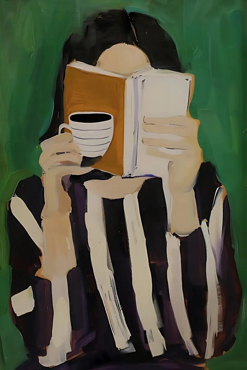 Abstrakte Frau Illustration, Smaragdgrün Moderne Kunst Leinwand von ArtHaus