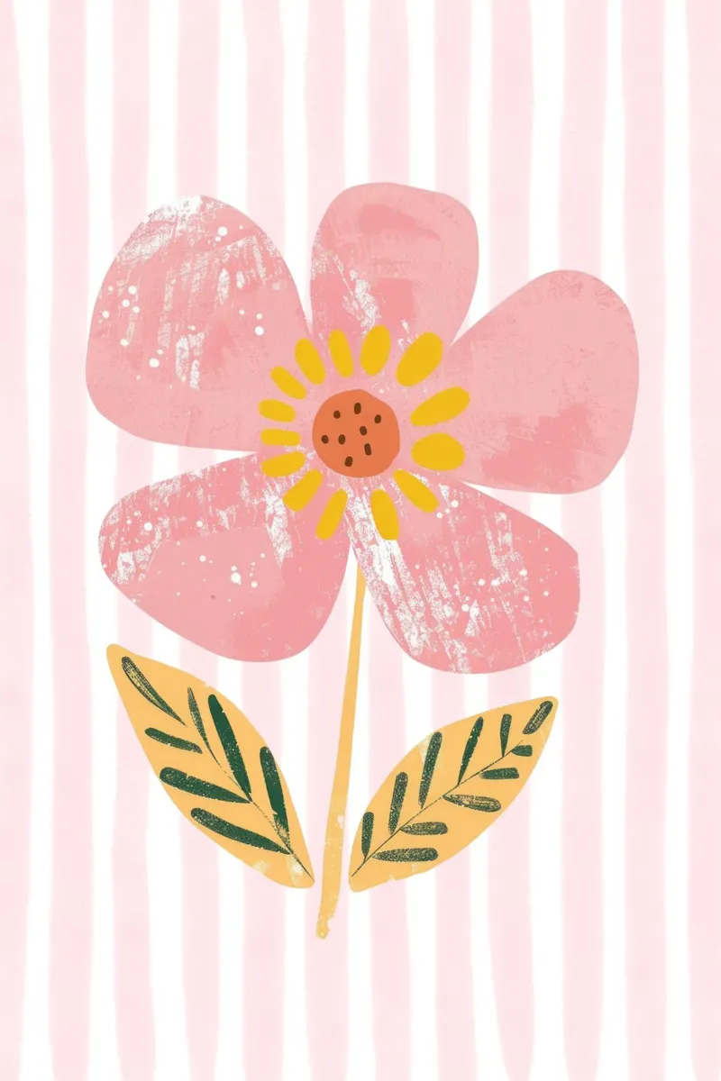 Abstracte bloemenprint, kinderkamer kunst, kinderkamer bloemsierkunst canvas met Baklijst van Little Lola